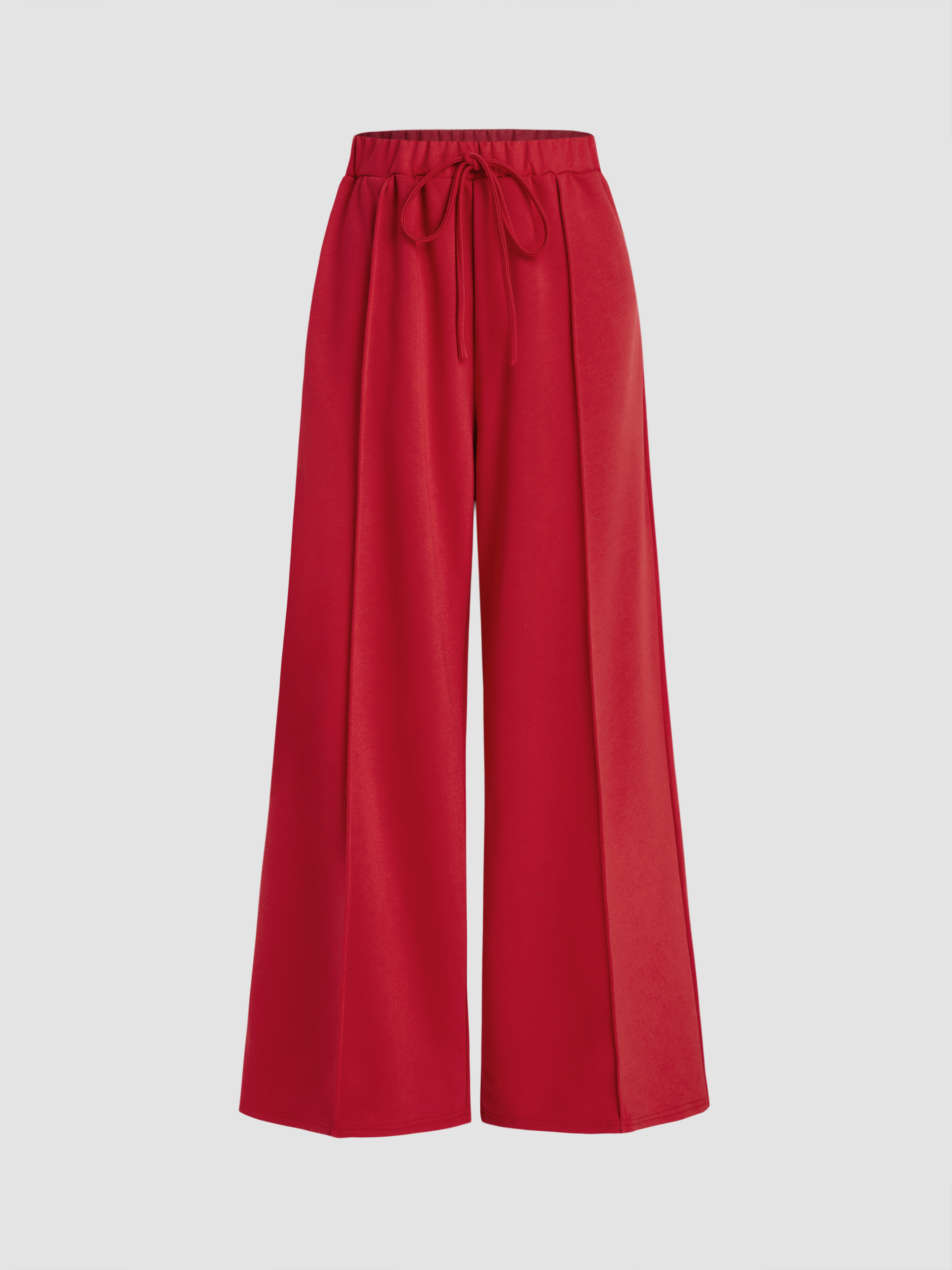 Terry Middle Waist Drawstring Wide Leg Sweatpants For School
