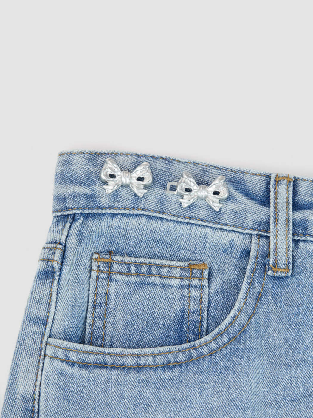 2 Packs Bowknot Button Pins For Jeans - Cider