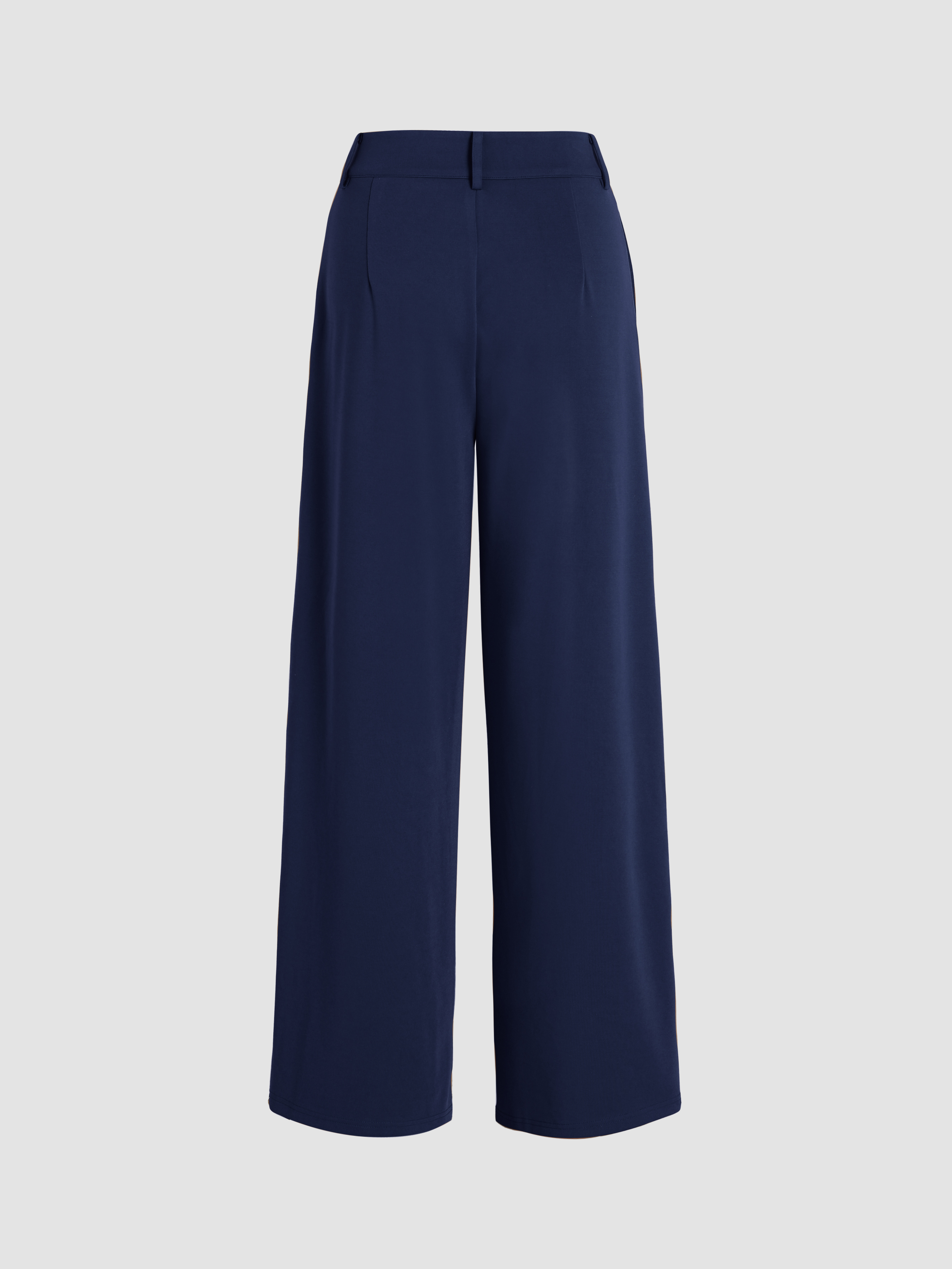 Solid Wide Leg Trousers - Cider