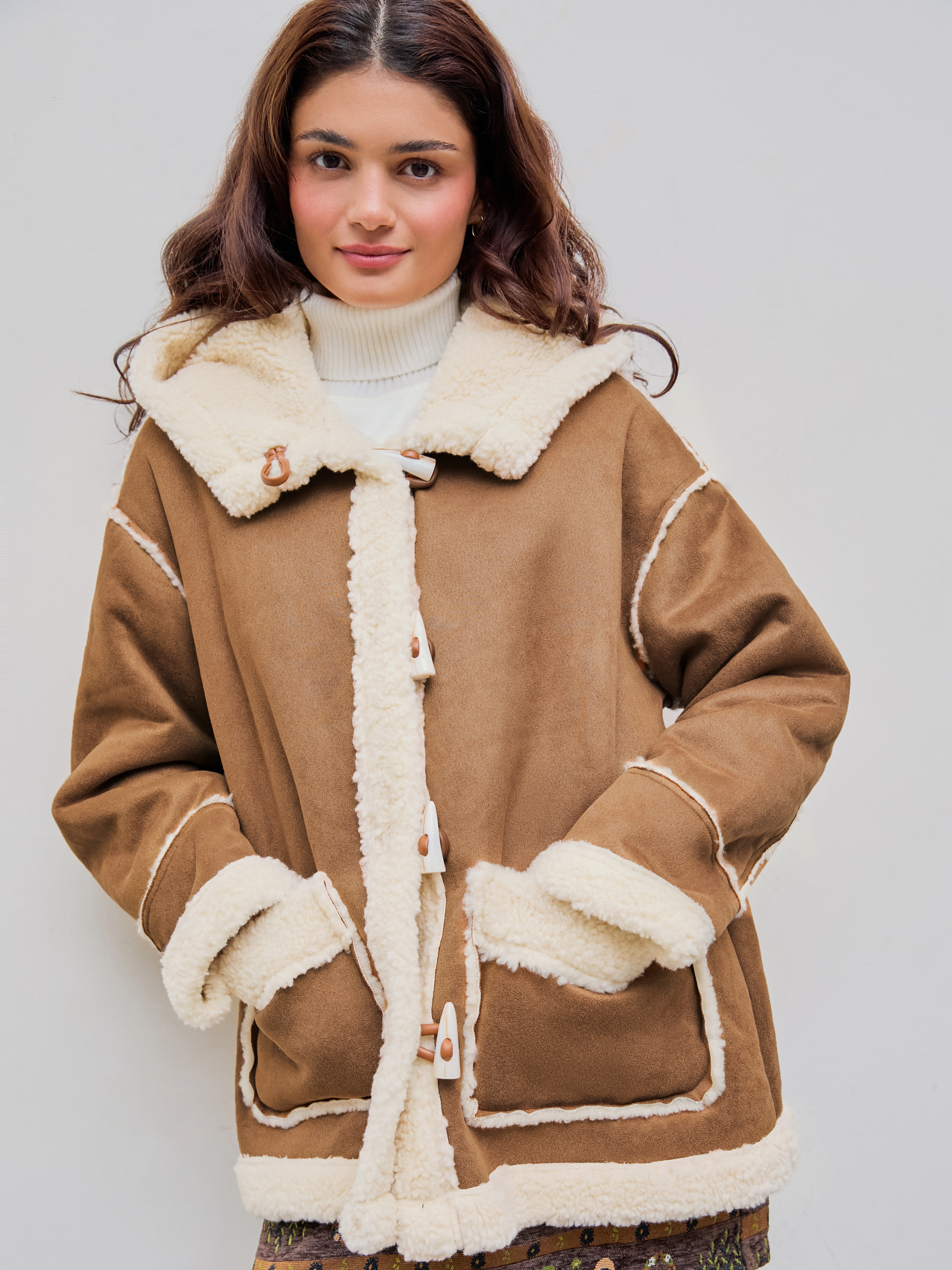 Herlipto☆Faux Fur Hoodie Duffle Coat herlipto Faux Fur Hoodie Duffle Coat（herlipto Faux Fur