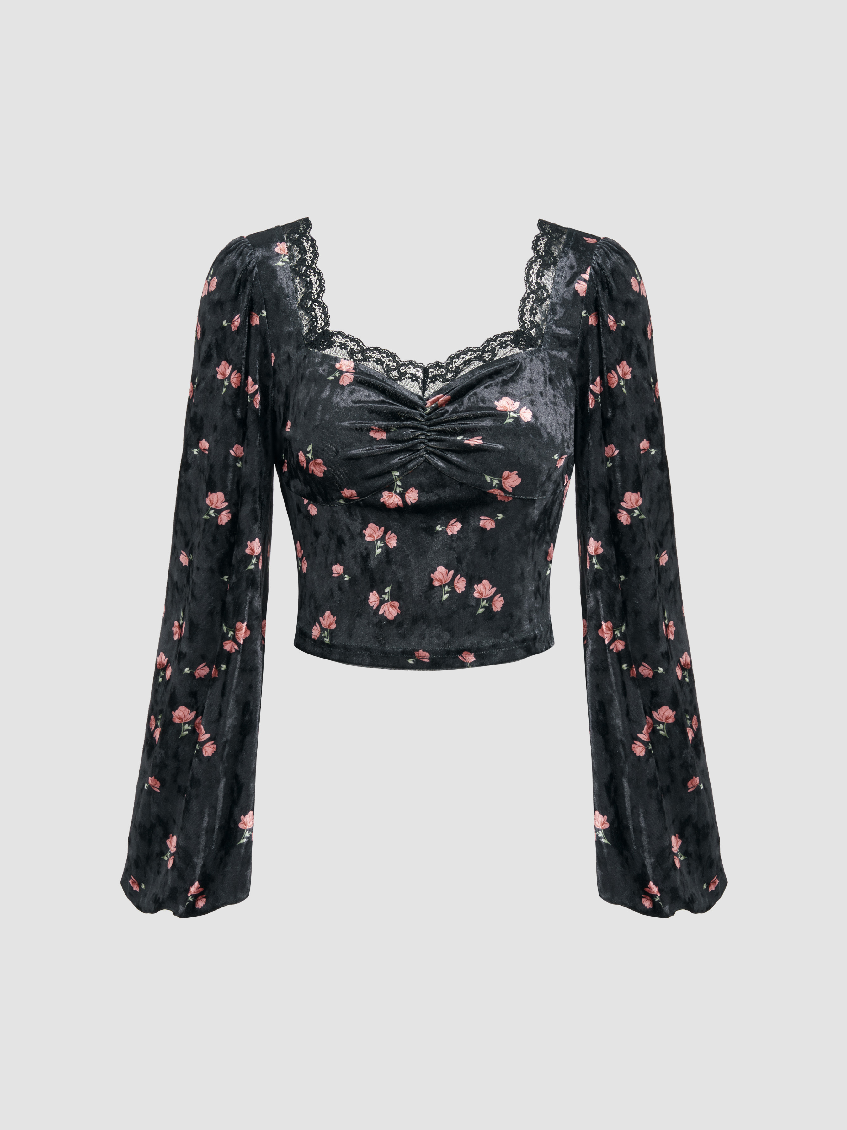 Black Sleeveless Blouse in Velvet with Sweetheart Neckline