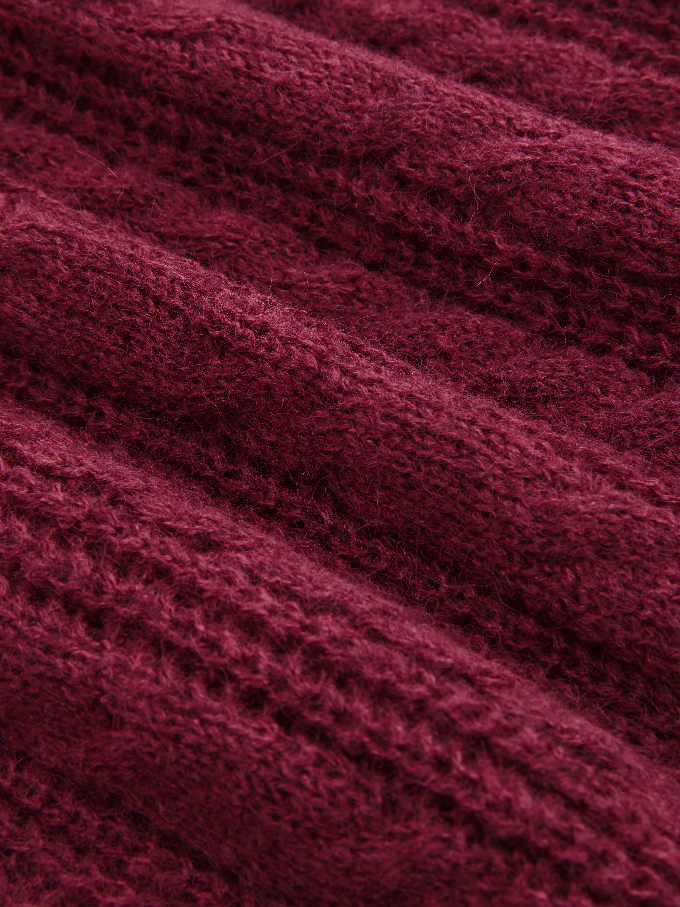 Wool-blend Cable Knit High Neck Long Sleeve Top Curve & Plus