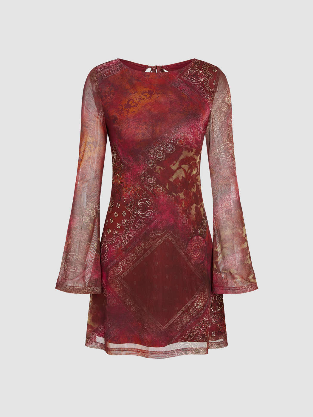 chinese dress ladies Vintage Mini Dress for Women 3/4 Long Sleeve Lace V Neck Short Western Dress  Aztec Print Spring Summer Casual Dresses at Amazon Women's Clothing store main image 1