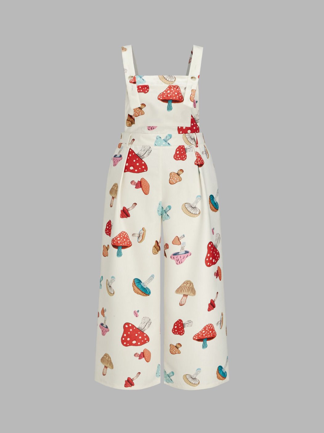 U-Neck Mushroom Zipper Jumpsuit Curve & Plus