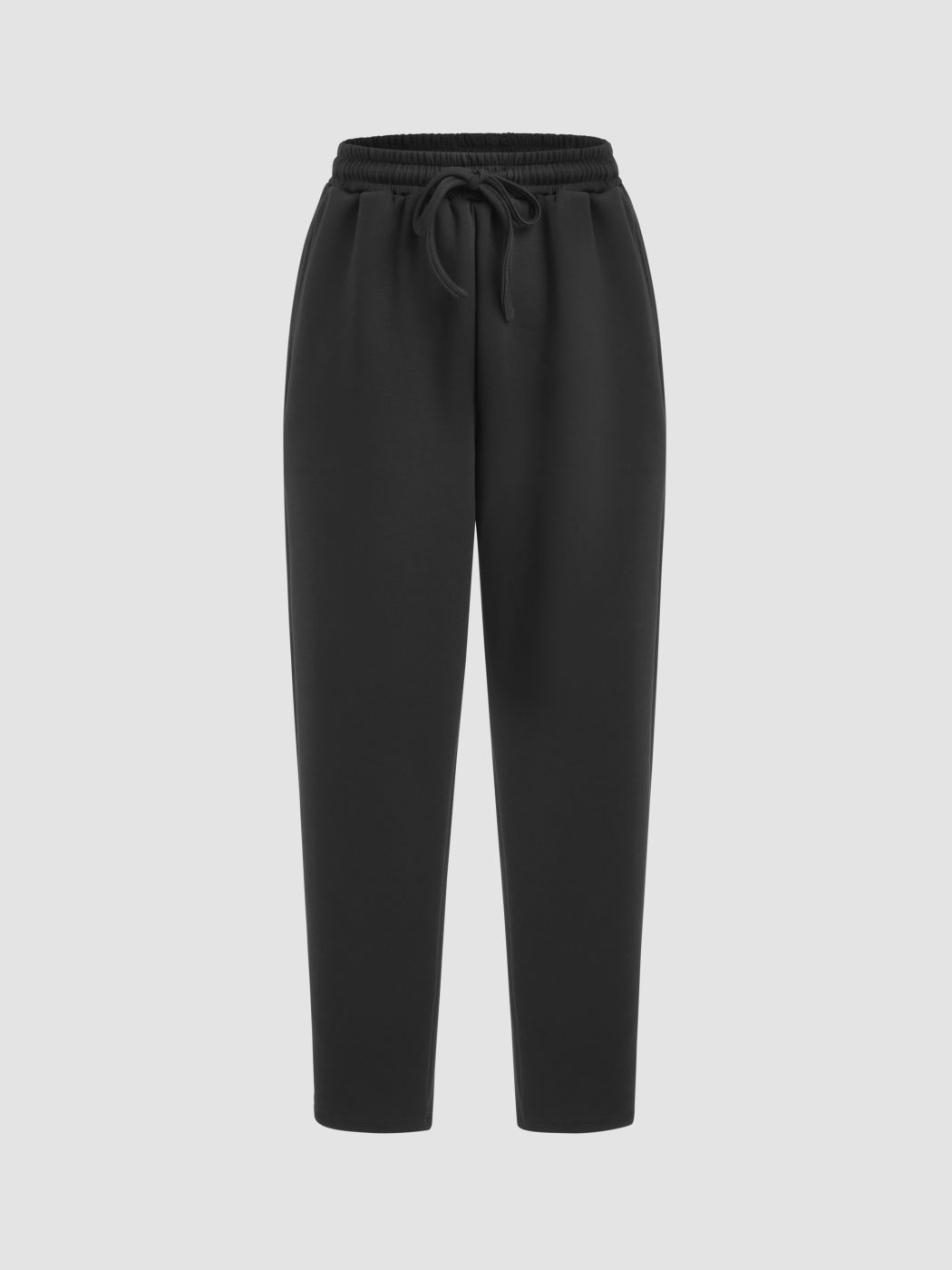 Elastic Waist Drawstring Tapered Sweatpants