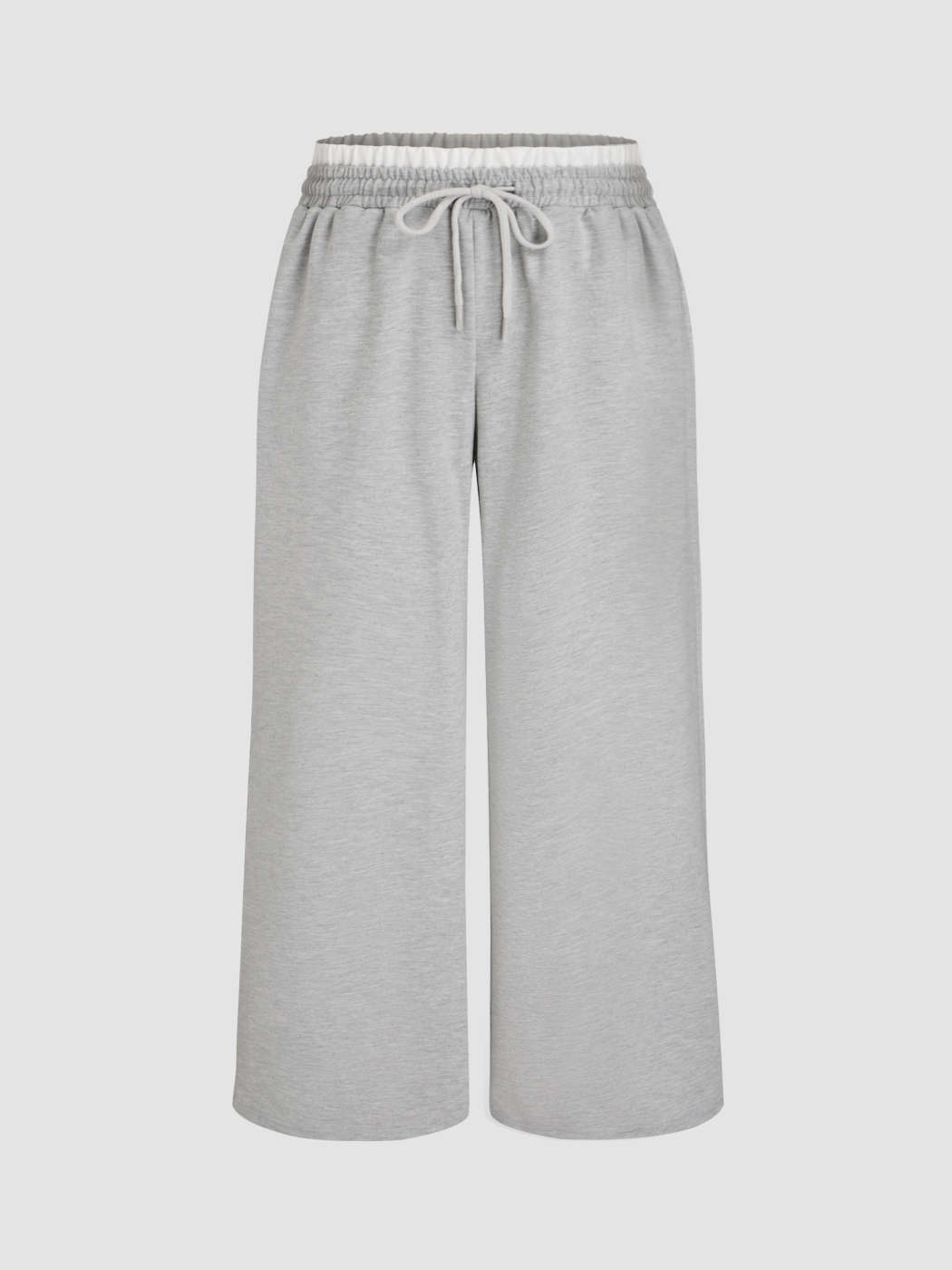 Mid Waist Drawstring Sweatpants With Underwear Band Curve Plus