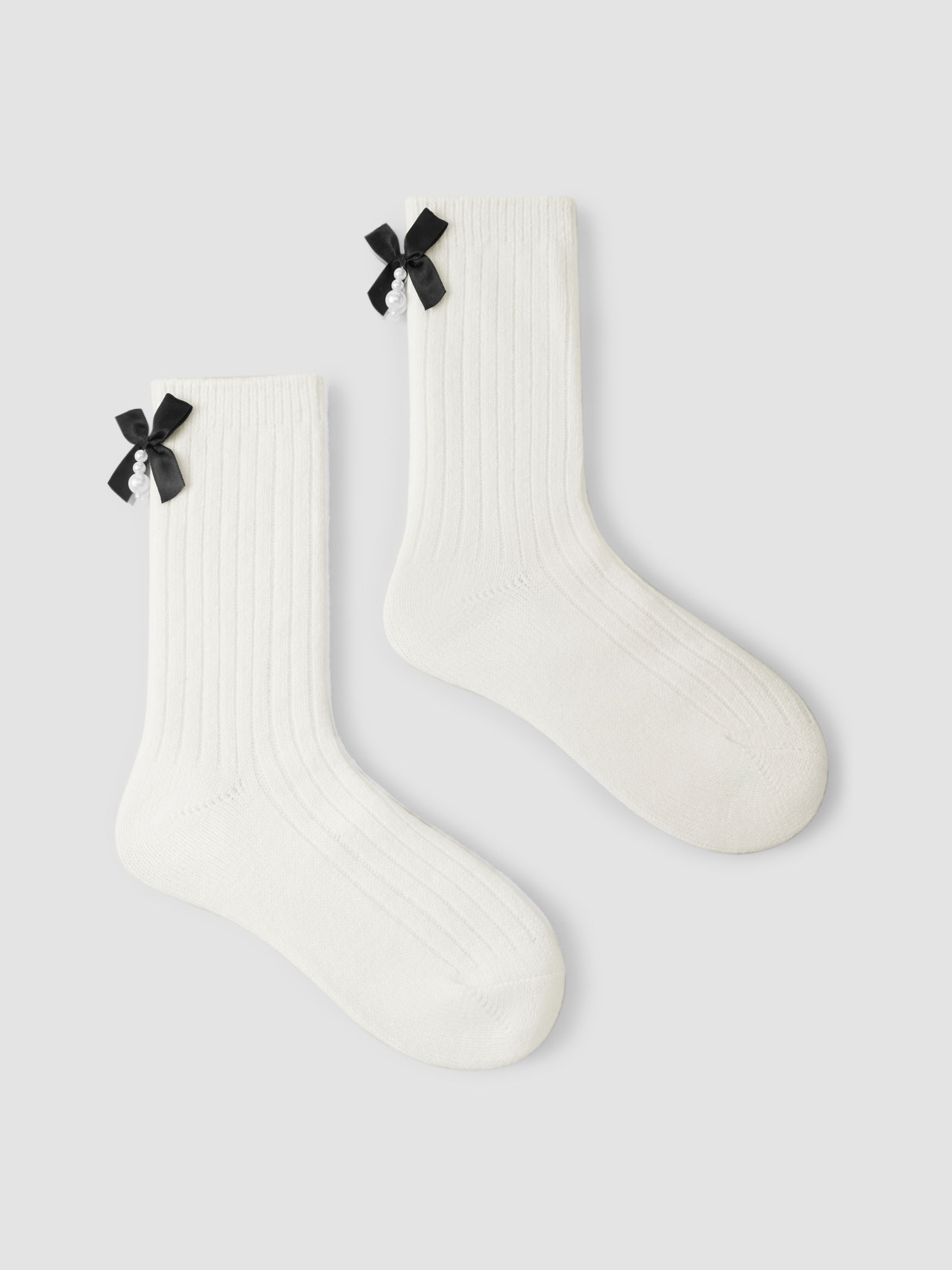 Acrylic Fiber Bowknot Decor Thick Warm Ankle Socks