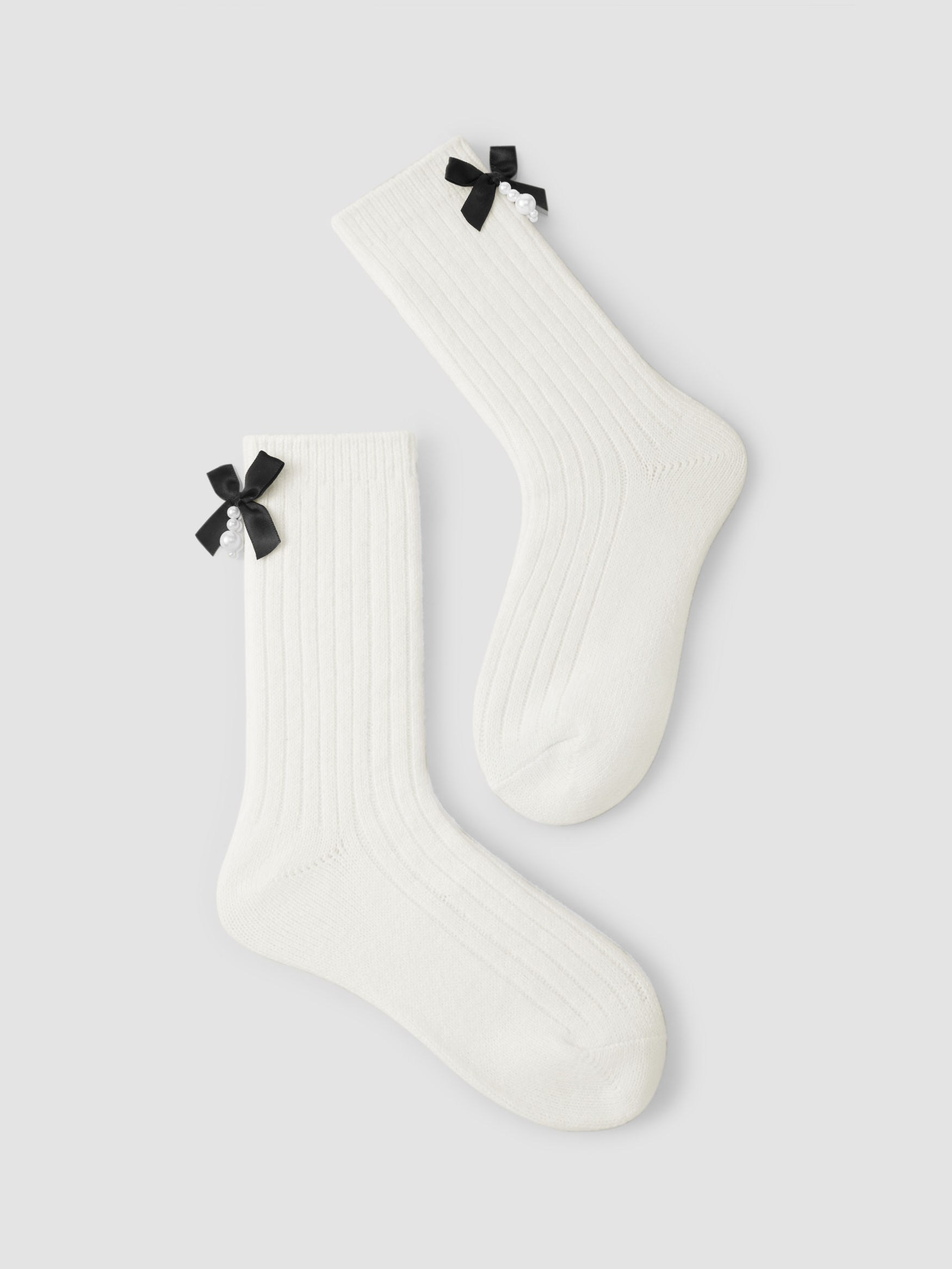 Acrylic Fiber Bowknot Decor Thick Warm Ankle Socks