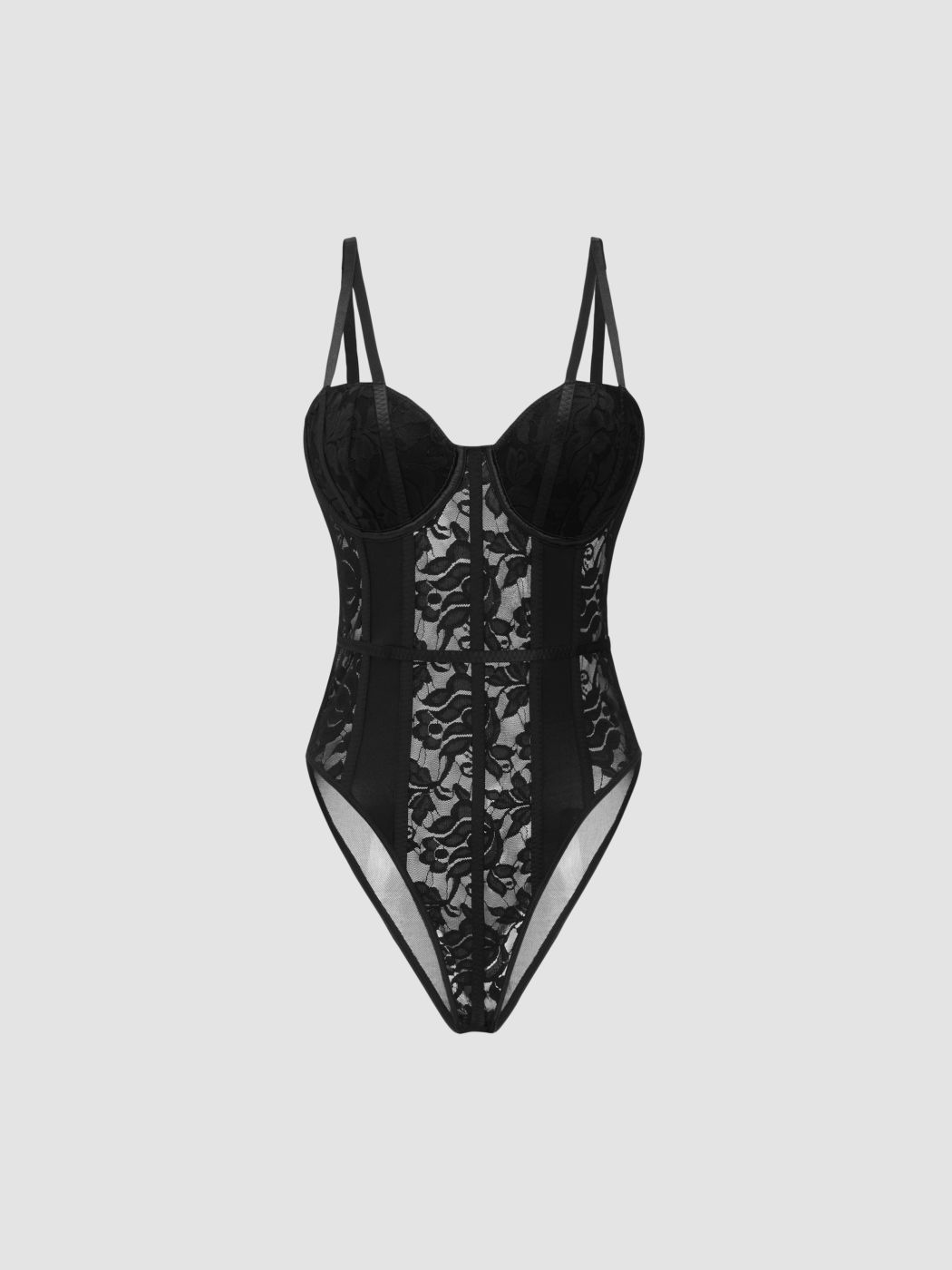 Lace Sweetheart Floral Corset Bodysuit