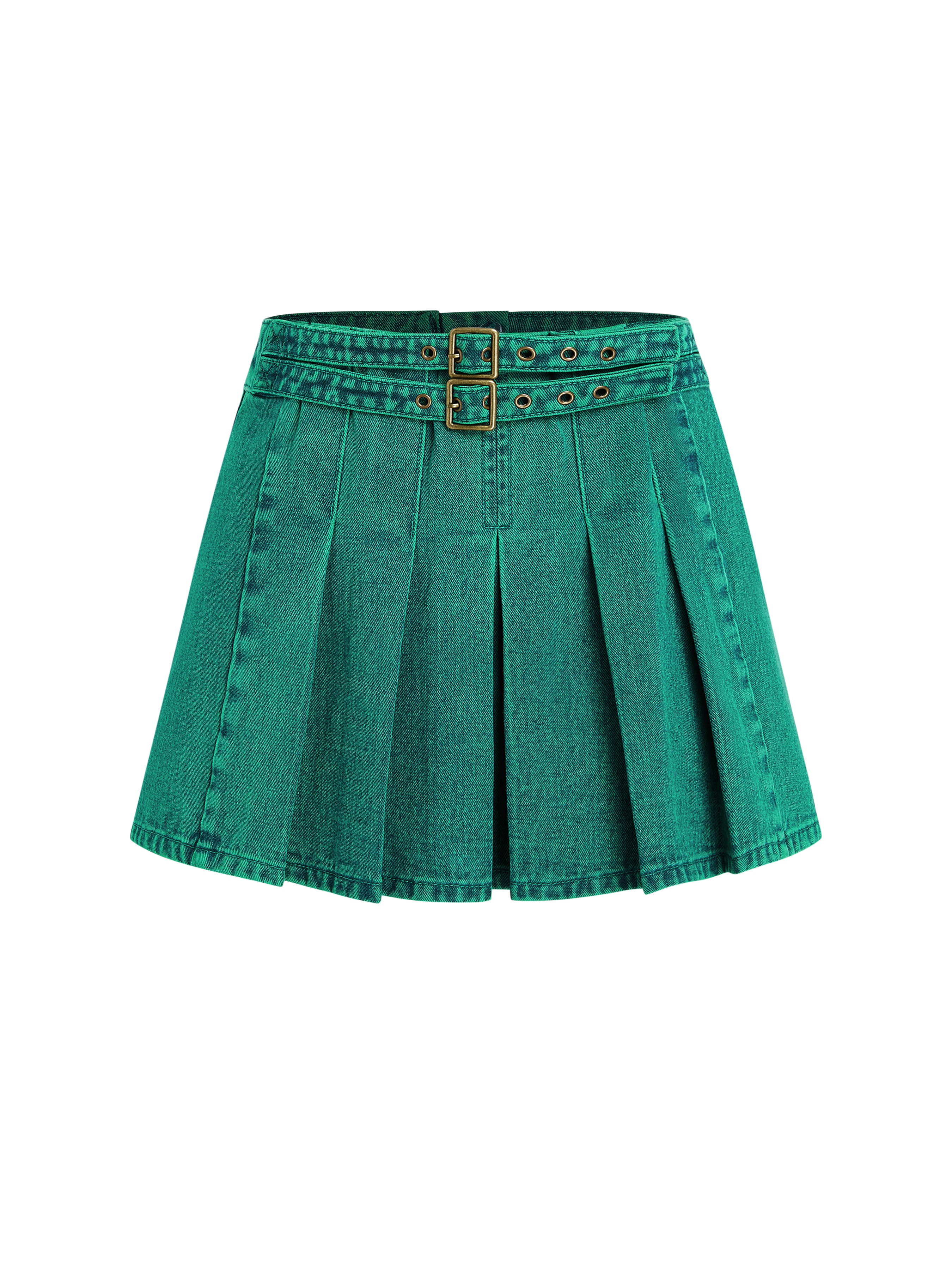 Double Belted Pleated Mini Skort - SPLASH