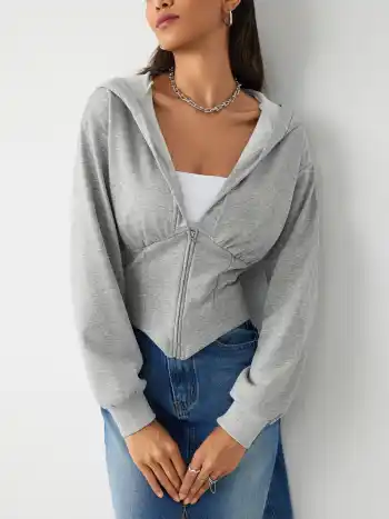 Solid Hooded Corset Hoodie