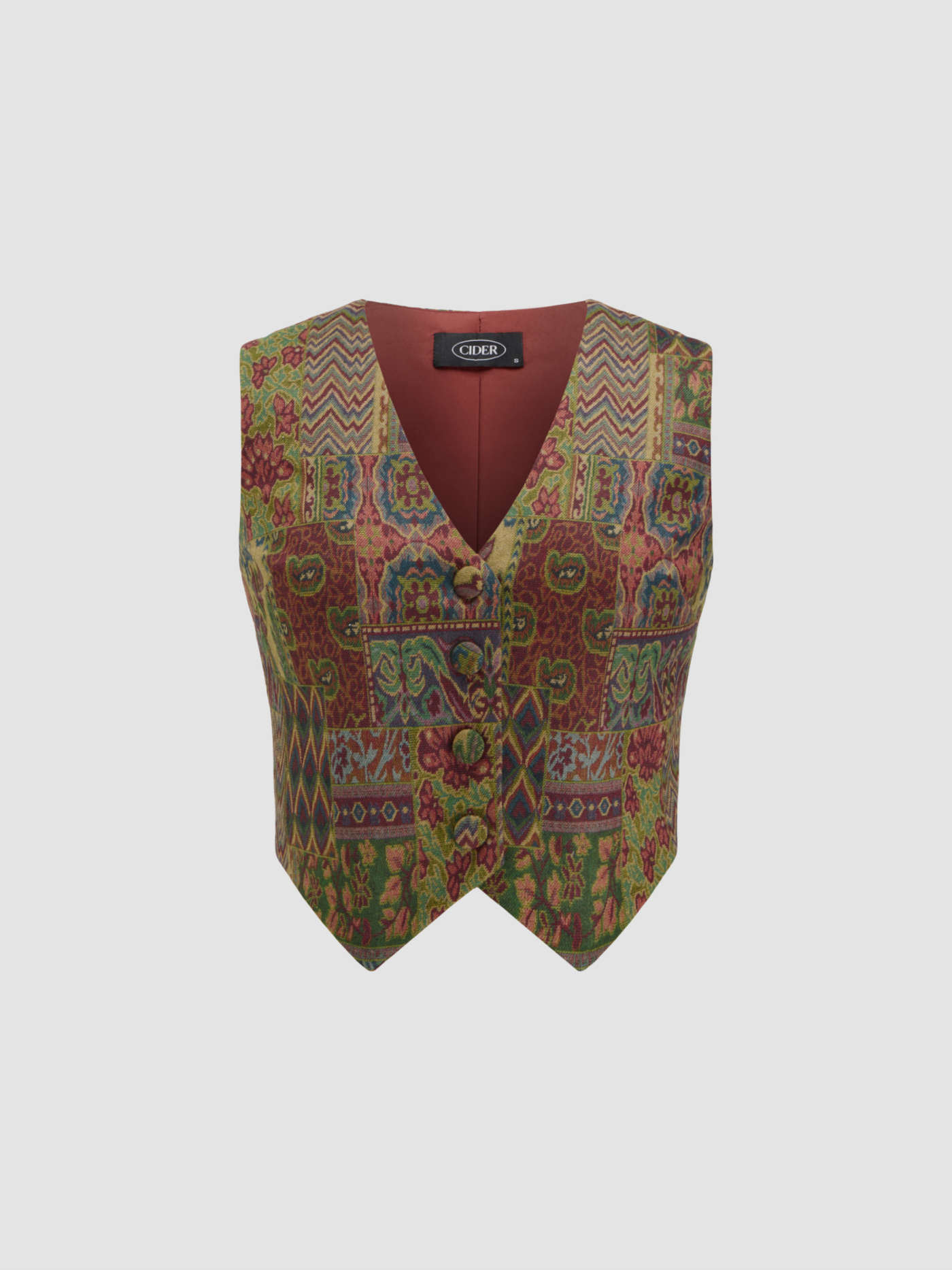 V-neck Retro Aztec Graphic Vest