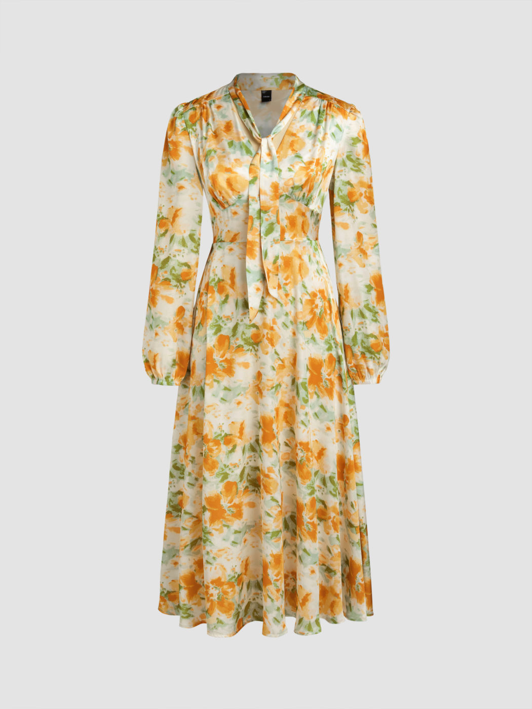 V-neck Floral Bowknot Maxi Dress