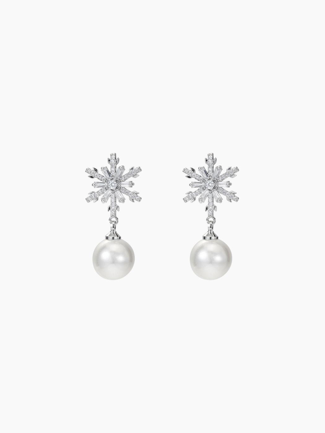 Snowflake Pattern Drop Earrings 