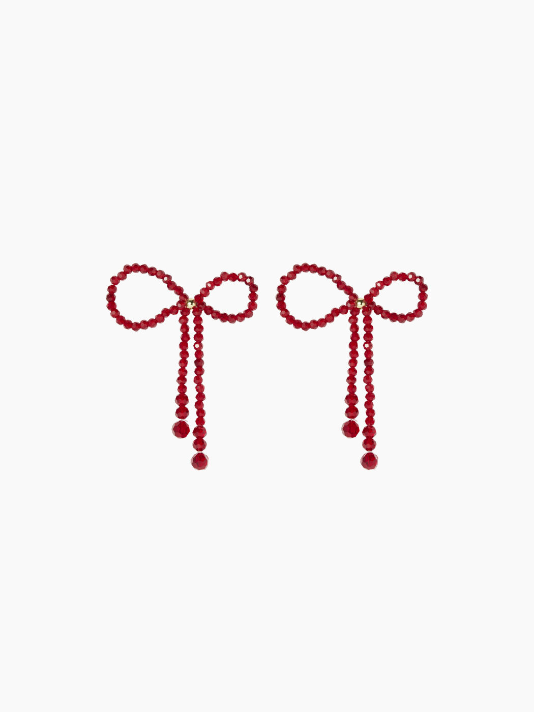 Beaded Bowknot Shaped Christmas Earrings