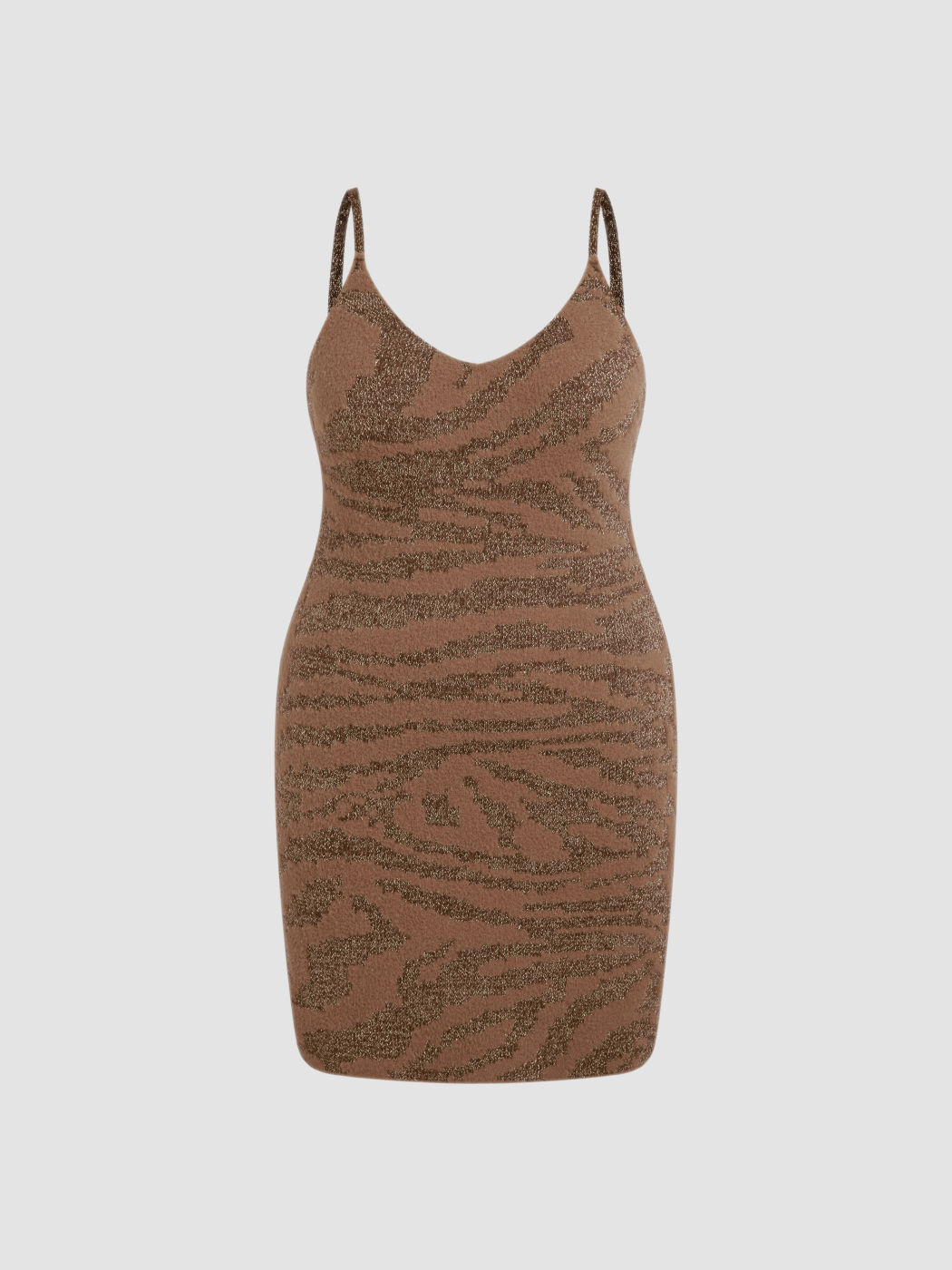 Sweetheart Zebra Stripe Knitted Mini Dress Curve & Plus
