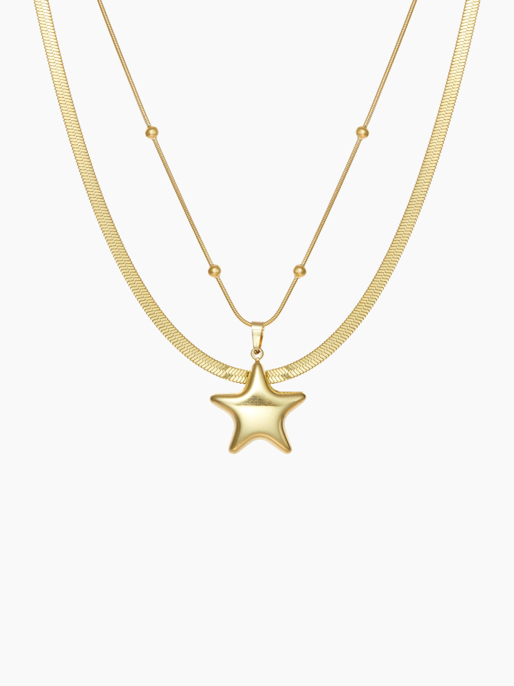 Collar con colgante de estrella de doble capa
