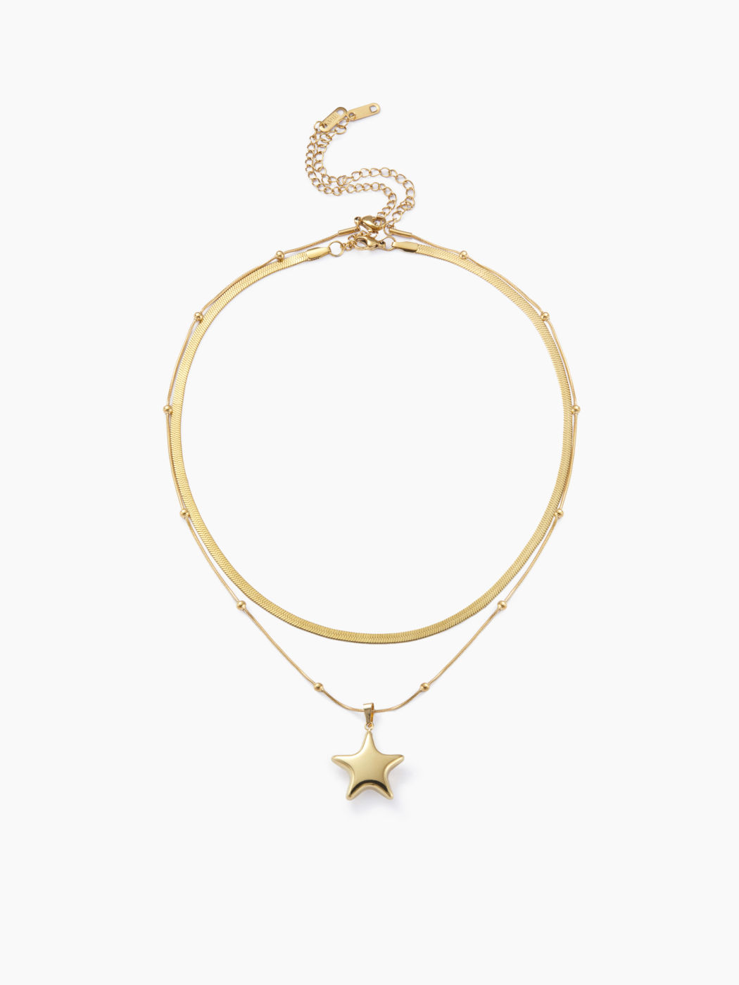 Collar con colgante de estrella de doble capa