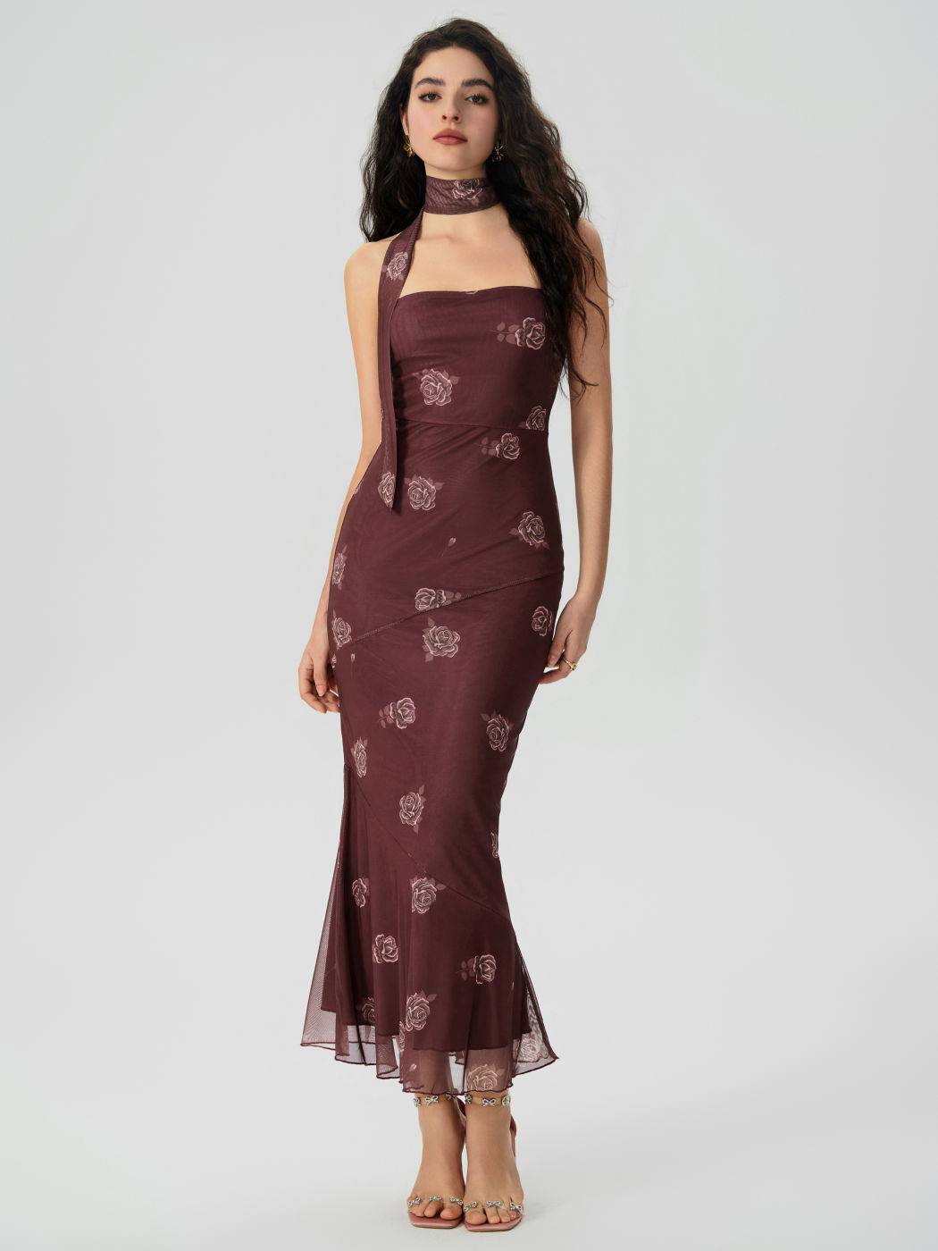 Together For(Never) Meerjungfrau-Maxikleid mit Blumenmuster