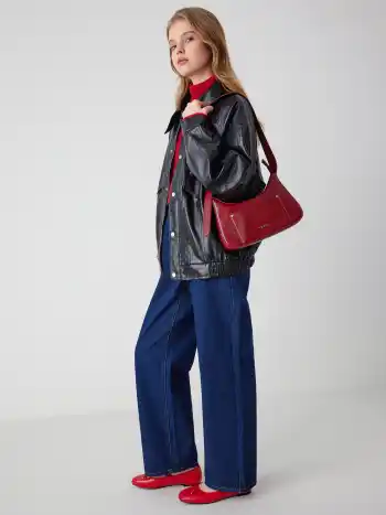 Kunstleder-Schultertasche