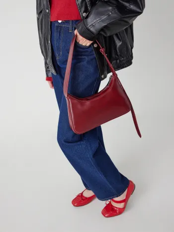 Faux Leather Shoulder Bag