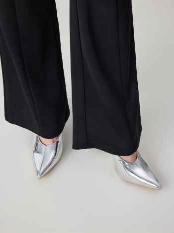 metallic wedge heels