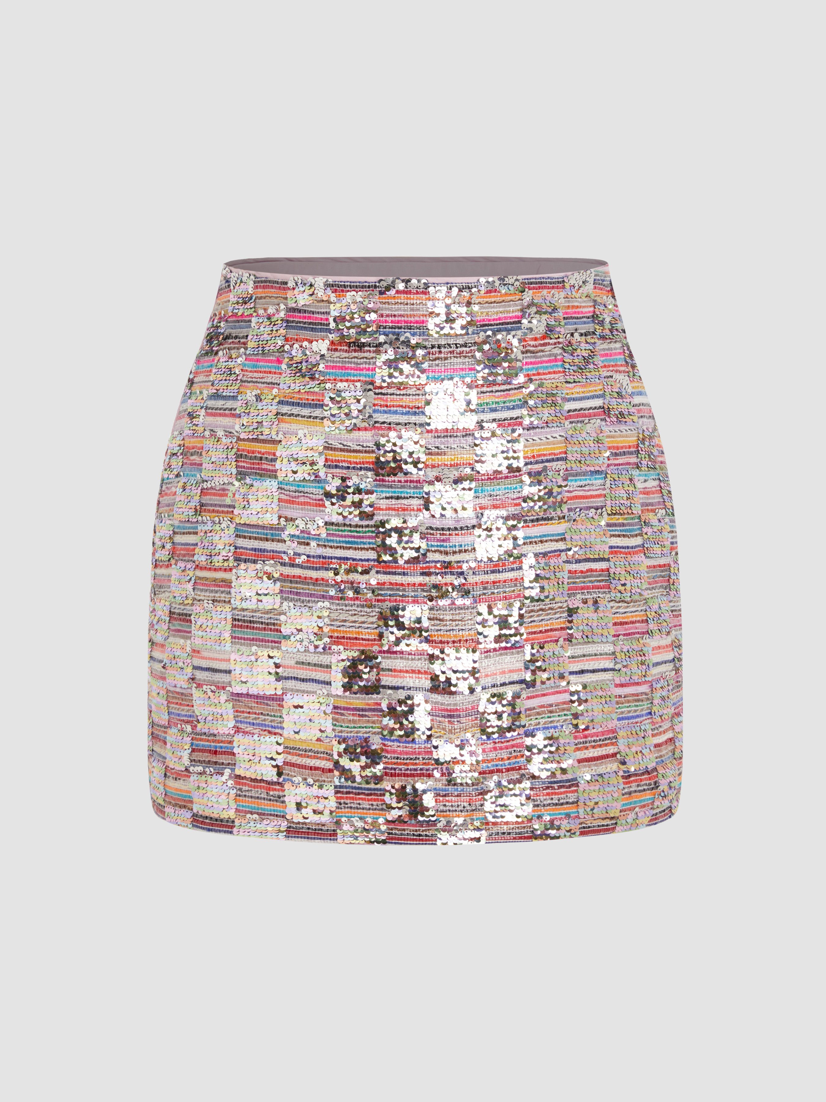 Sequins Patchy Sequin Mid Waist Mini Skirt Curve And Plus For Party