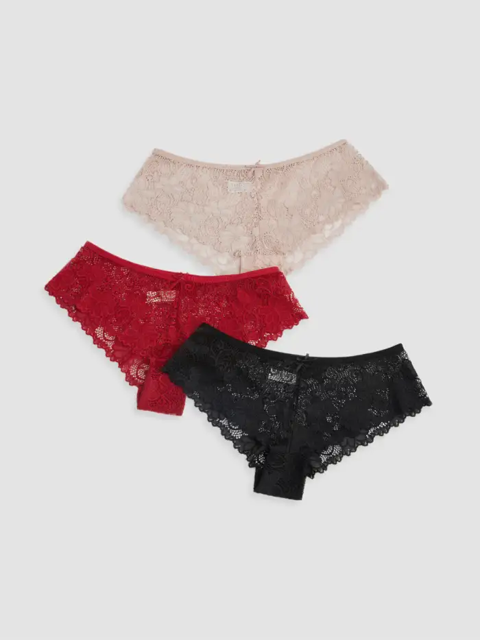 Satin Lace Criss Cross Lingerie With Brief Set For Date