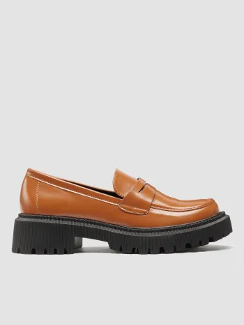 Solid Faux Patent Leather Loafers