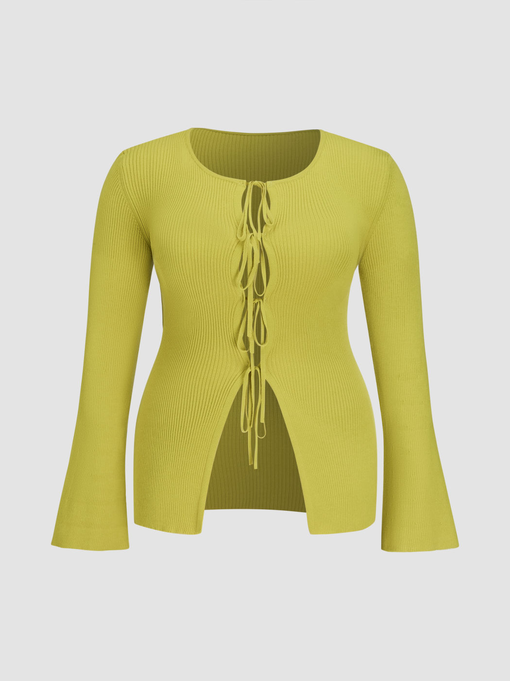 Top a manica lunga lavorato a maglia con scollo rotondo Curve & Plus