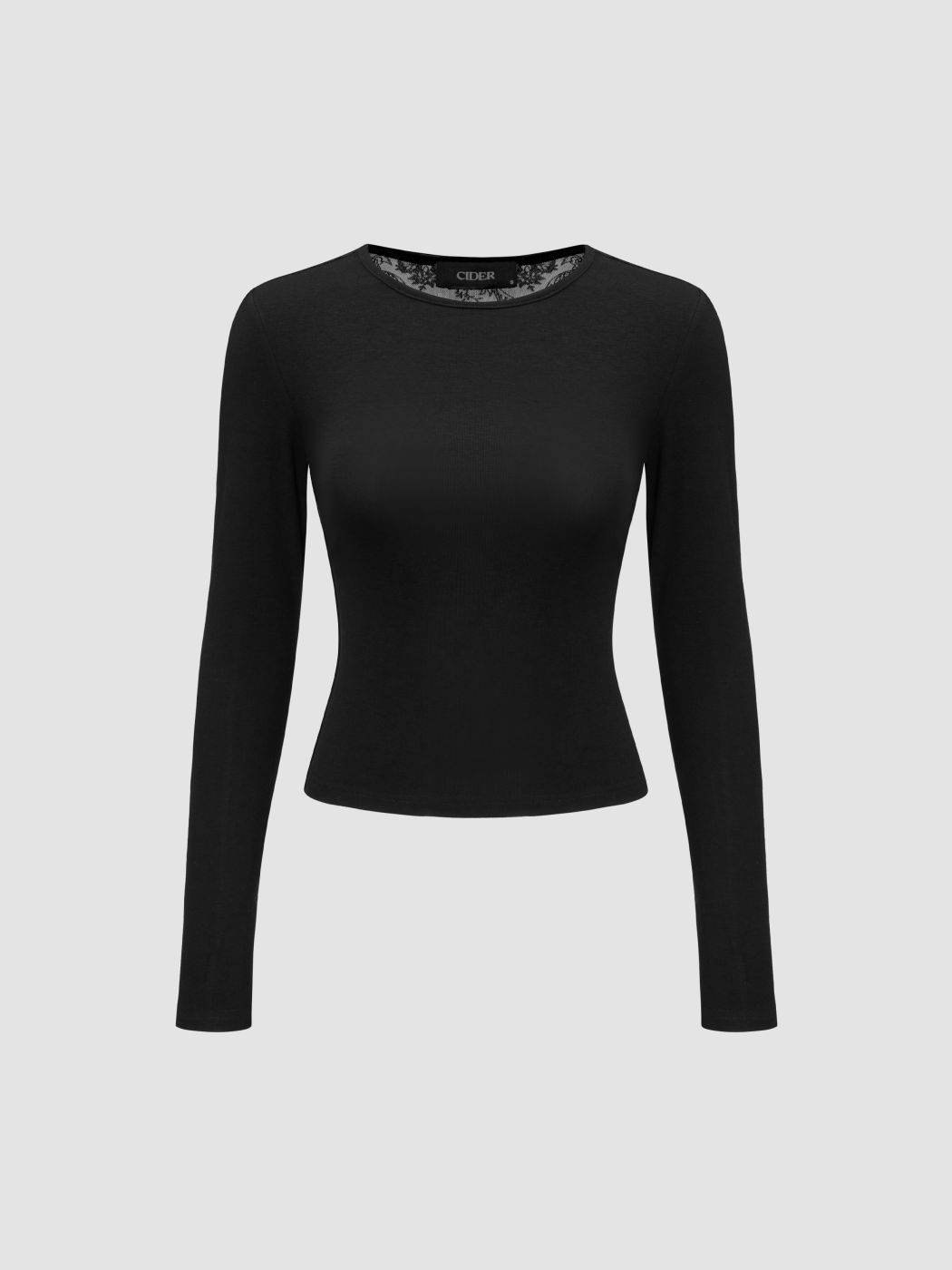 Floral See-Through Back Patchy Long Sleeve Top