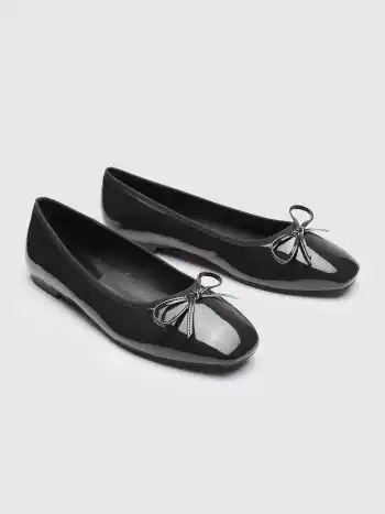 Bowknot Decor Square Toe Ballet Mary Jane Flats