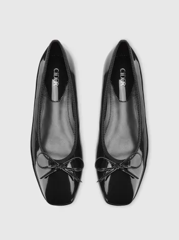 Bowknot Decor Square Toe Ballet Mary Jane Flats