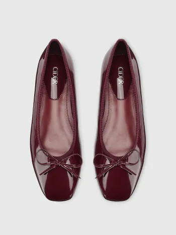 Bowknot Decor Square Toe Ballet Mary Jane Flats