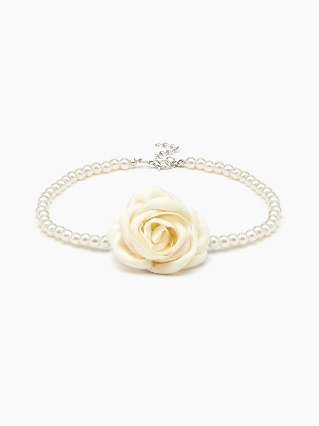 Rose Pendant Faux Pearl Decor Necklace 