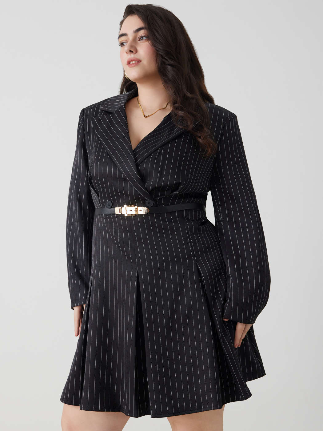 Americana Abierta Stradivarius Americana Gris Con Cinturon