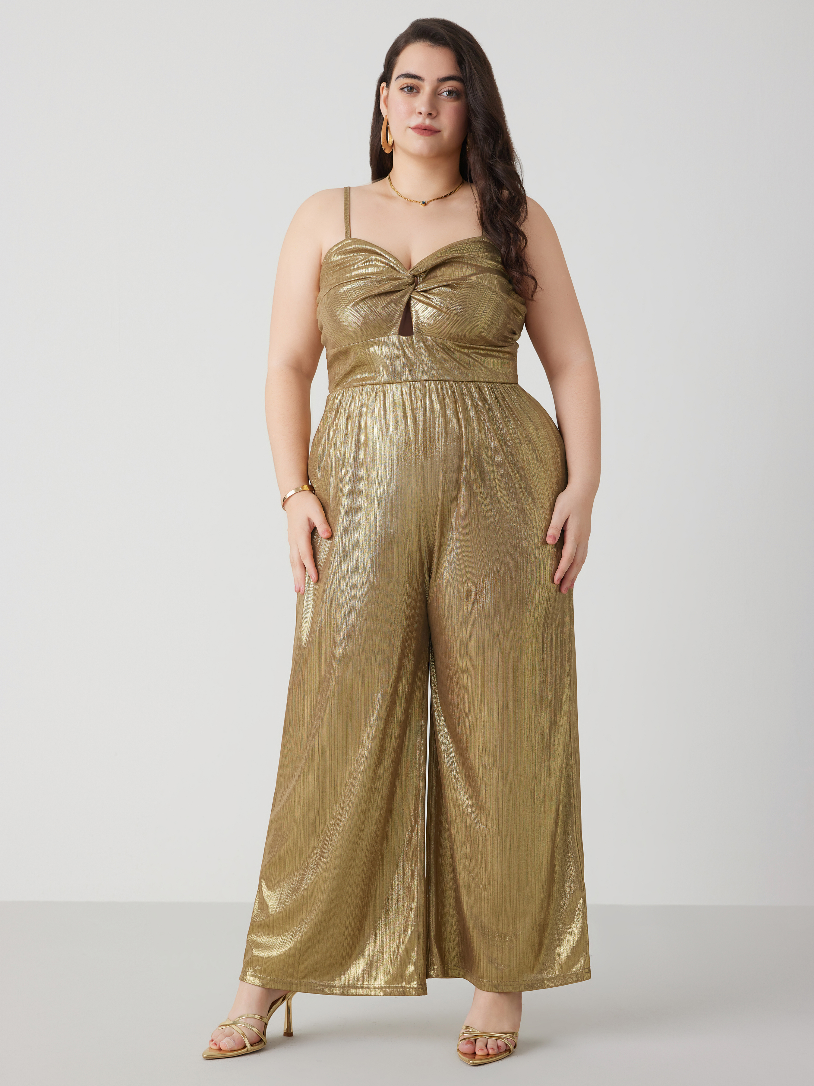 Plus size hot sale metallic jumpsuit