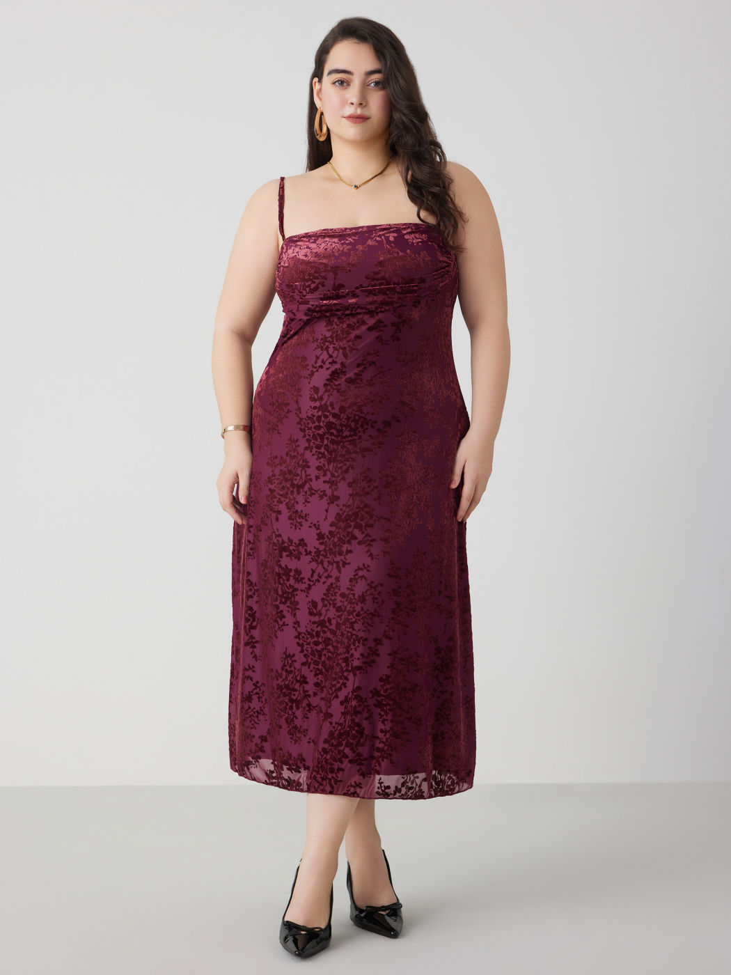 Curve Central Ruched Maxi (Coral) main image 1