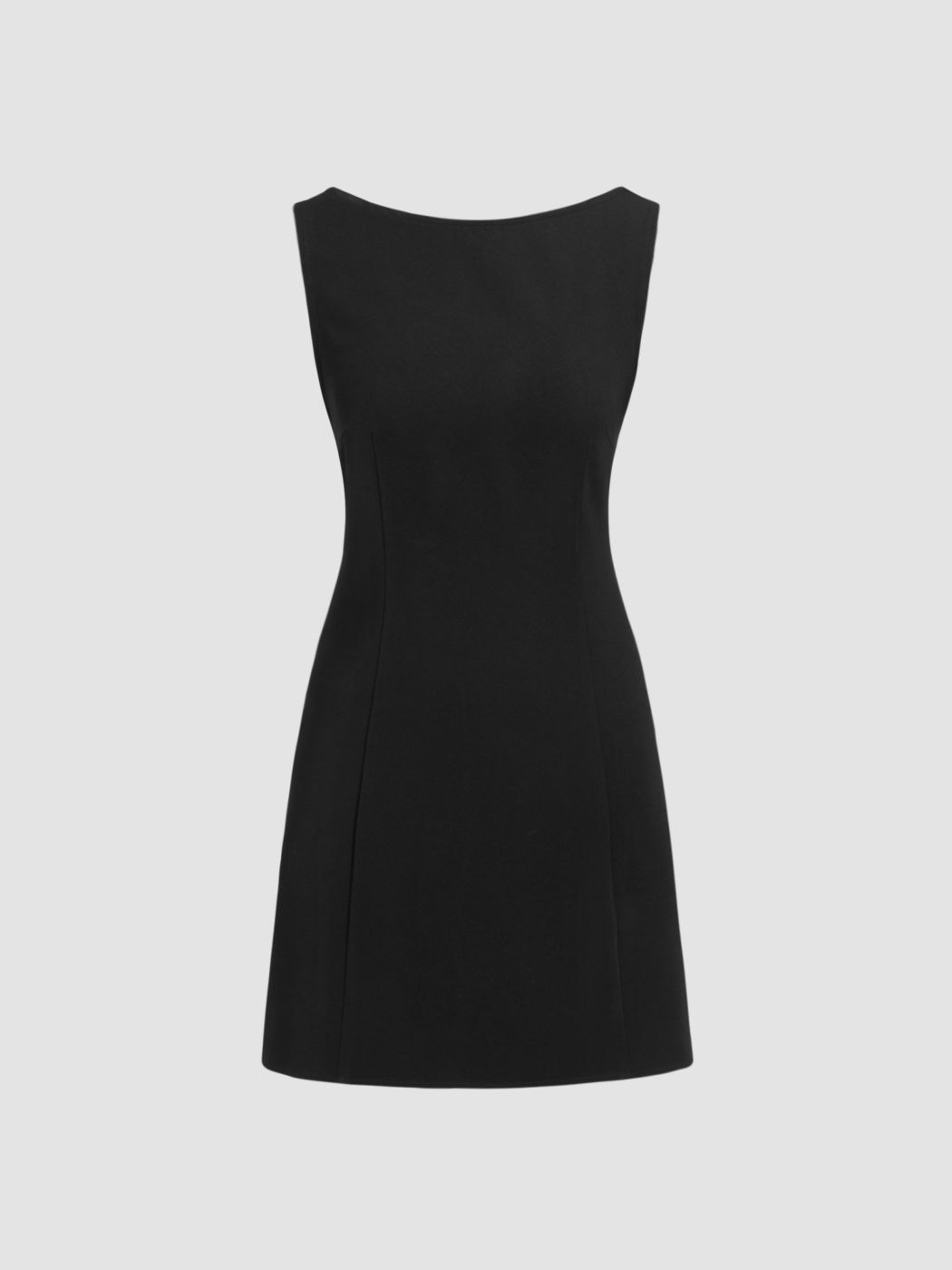 Mini-Kleid mit Bootshals in Solid-Farbe