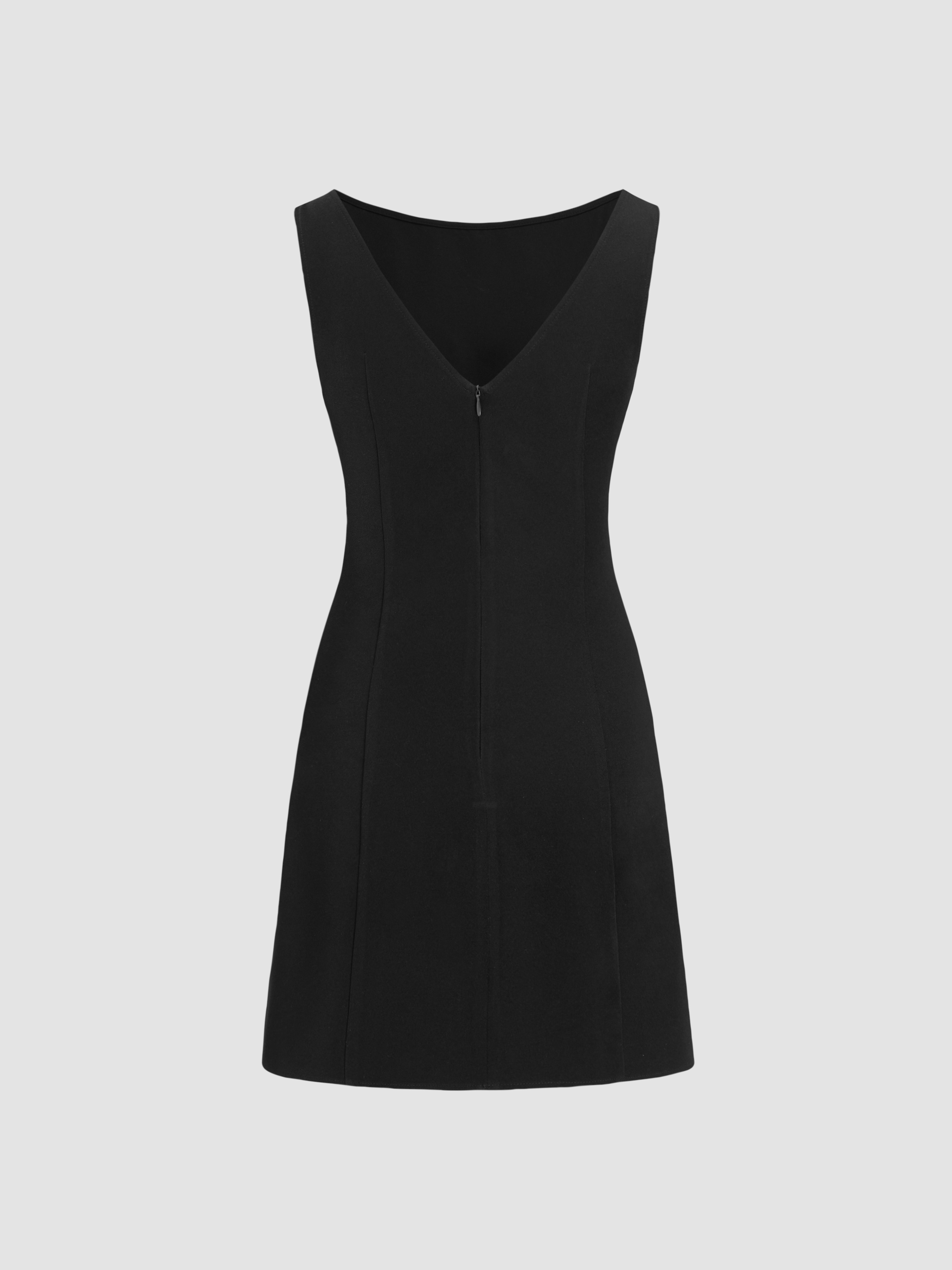 Boat Neck Solid Mini Dress