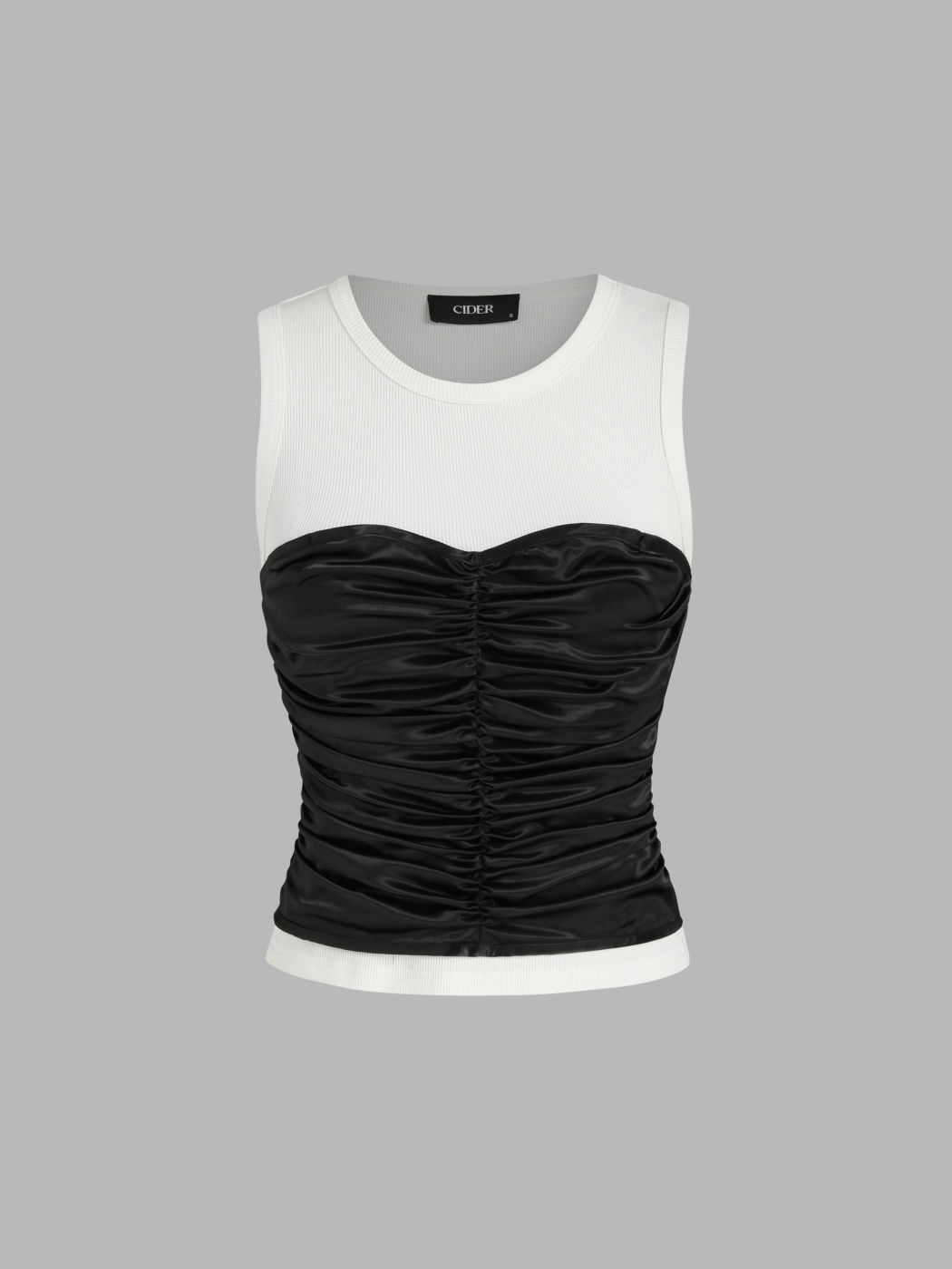 Round Neck Patchy Tank Top