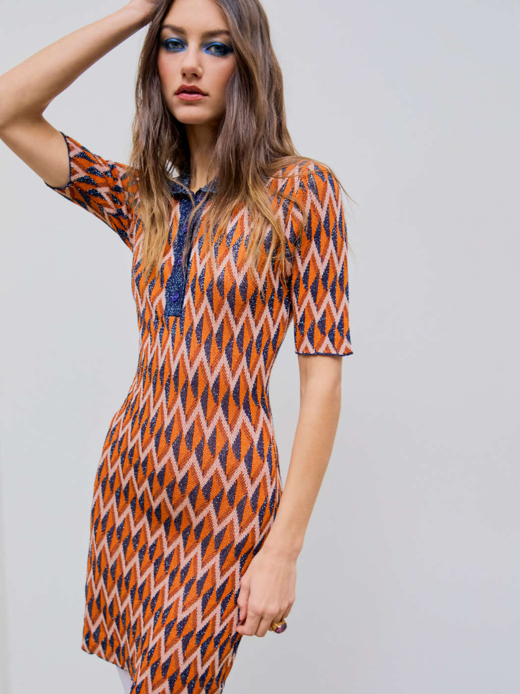 Women's Short geometric knit dress I