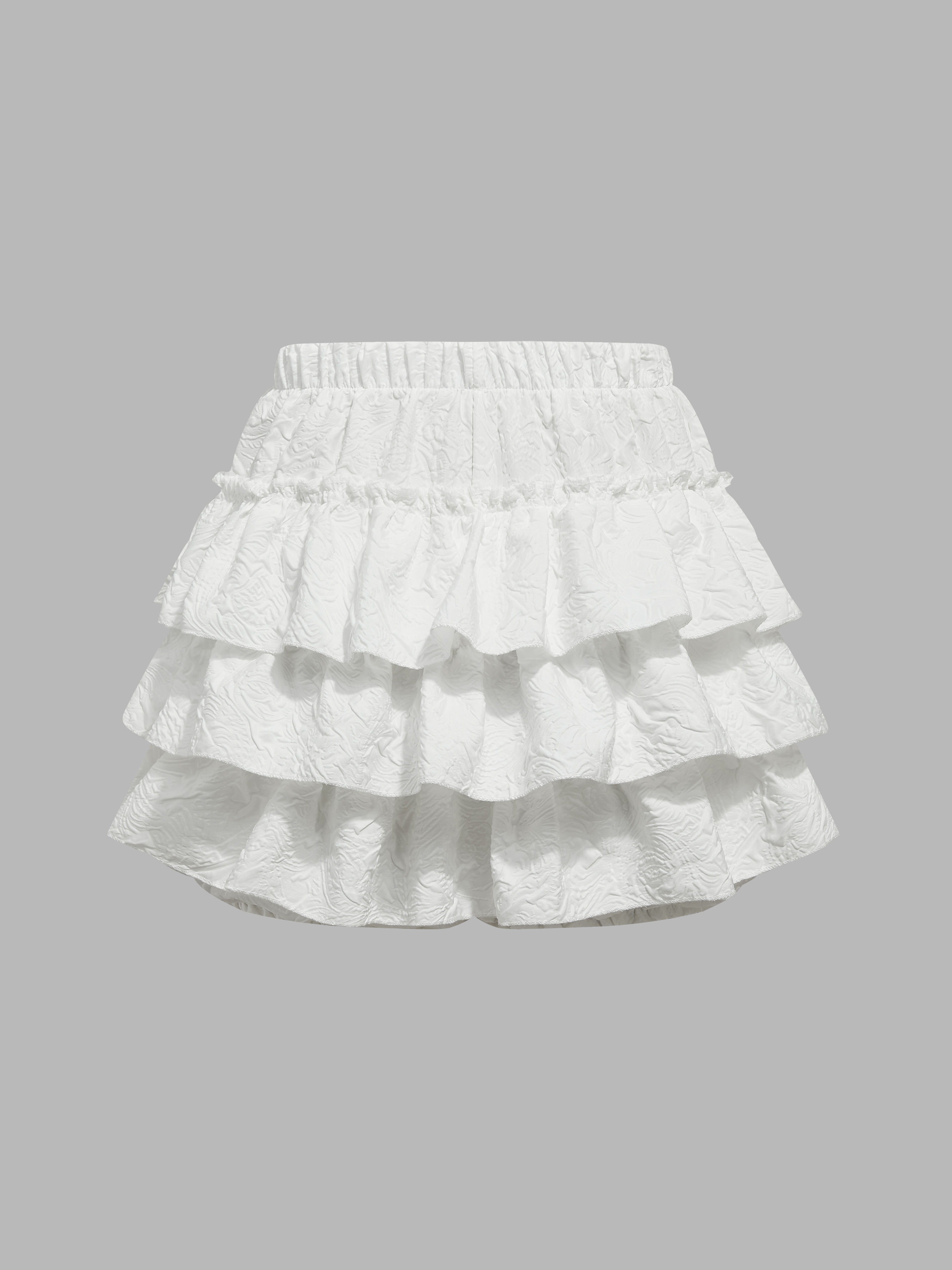 Mid Rise Elastic Waist Layered Skort For School Daily Casual