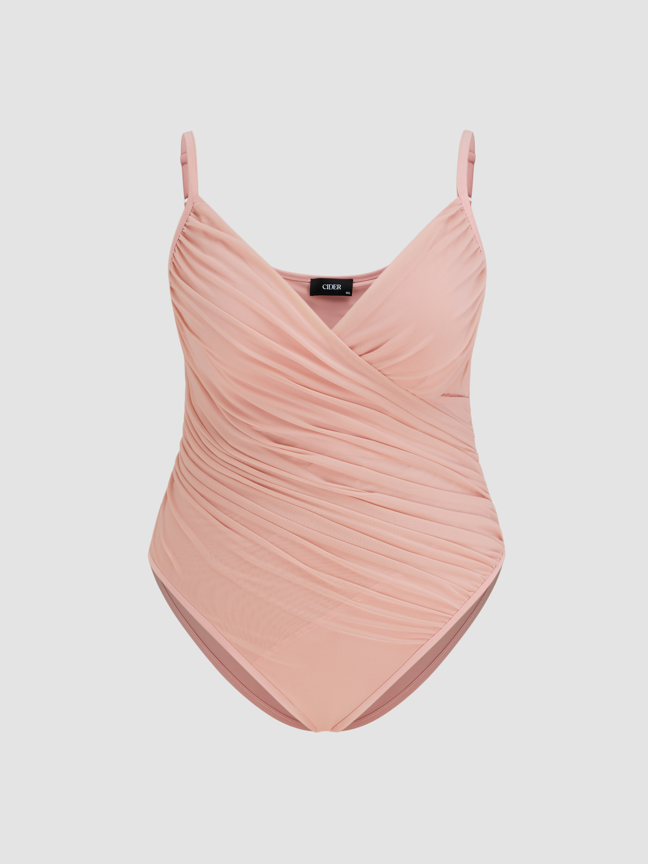 Knit Fabric Knotted Lace Texture One Piece Swimsuit For