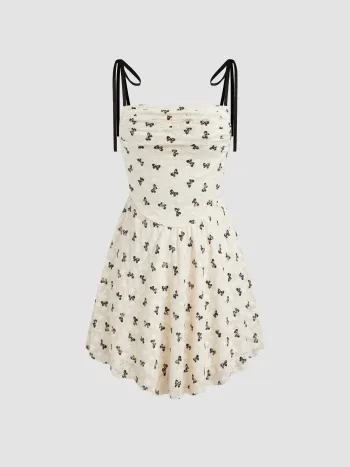Bowknot Jacquard Mini Dress