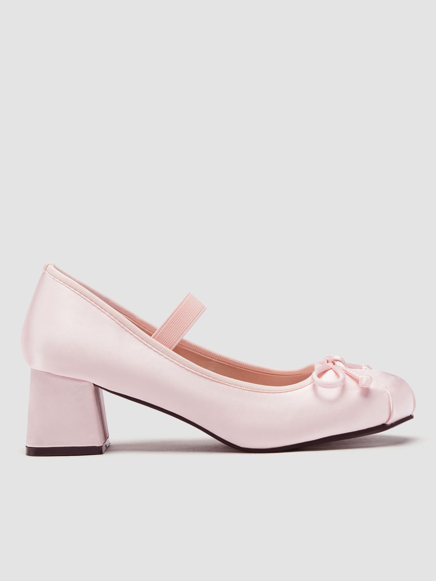 Chaussures Mary Jane à talons en satin décorées d'un nœud