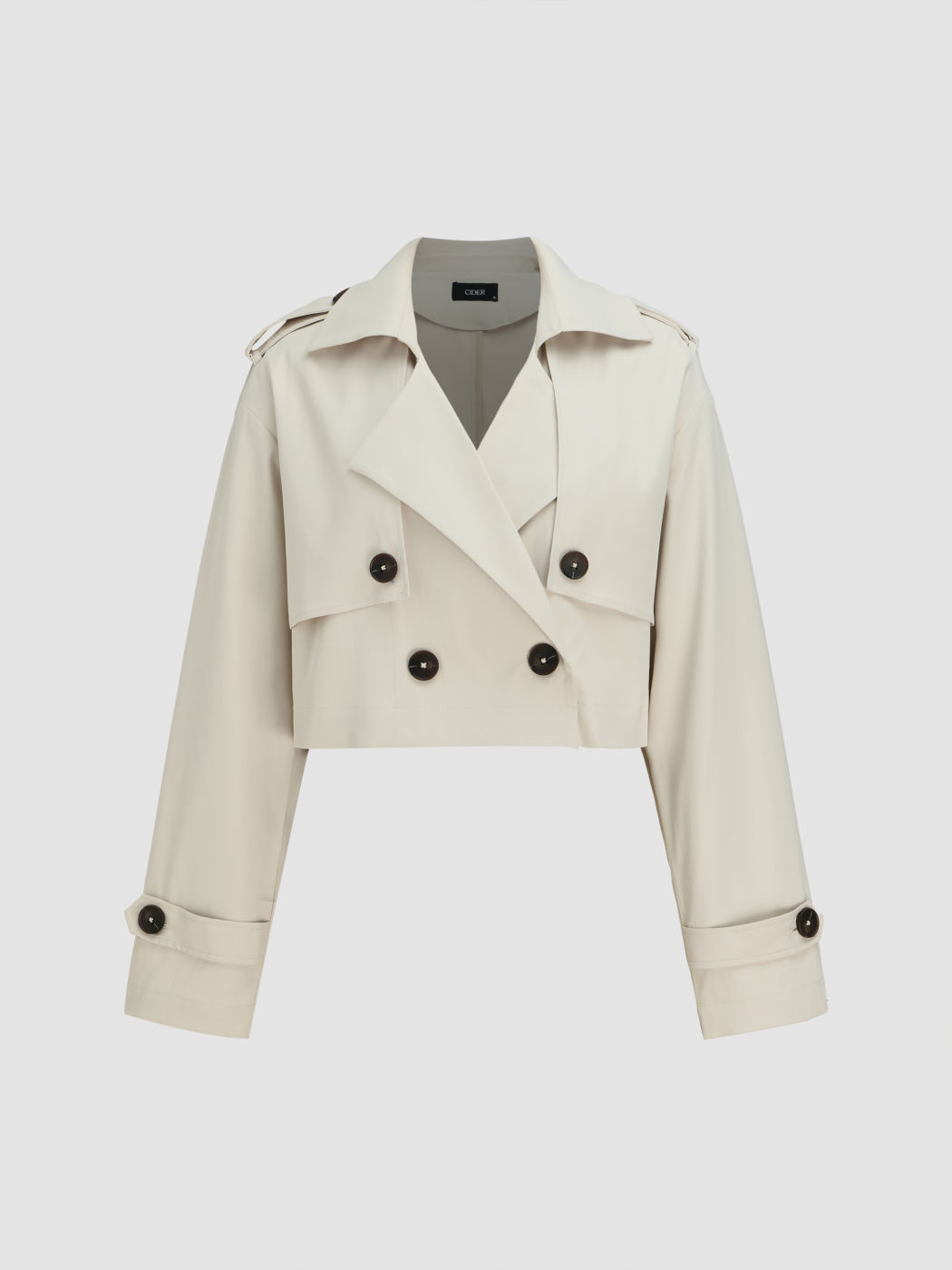  Kragen Solide Knopf Trenchcoat