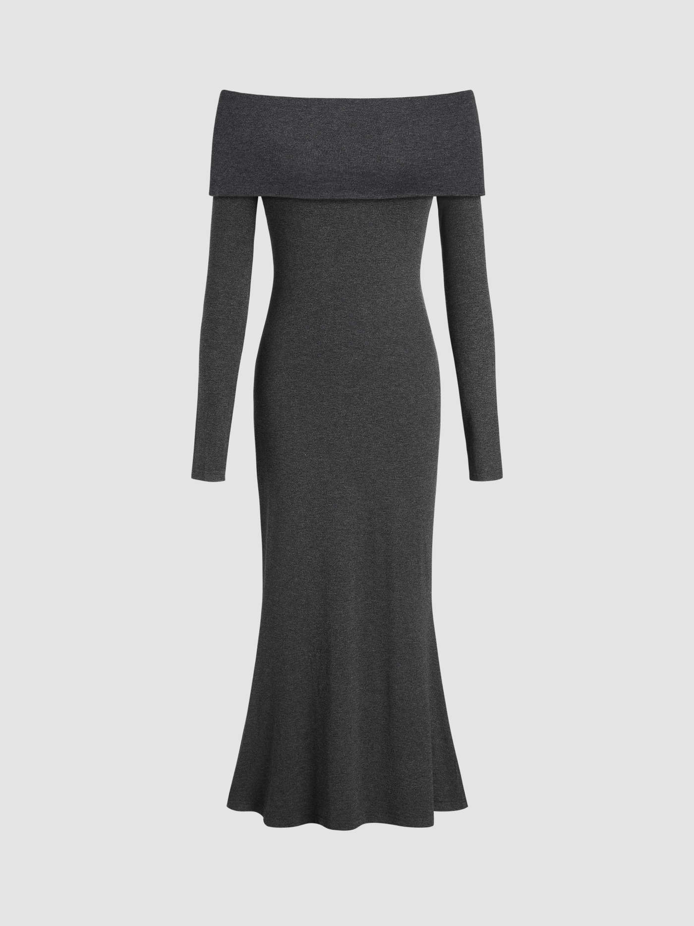 Knit Off-shoulder Mermaid Maxi Dress