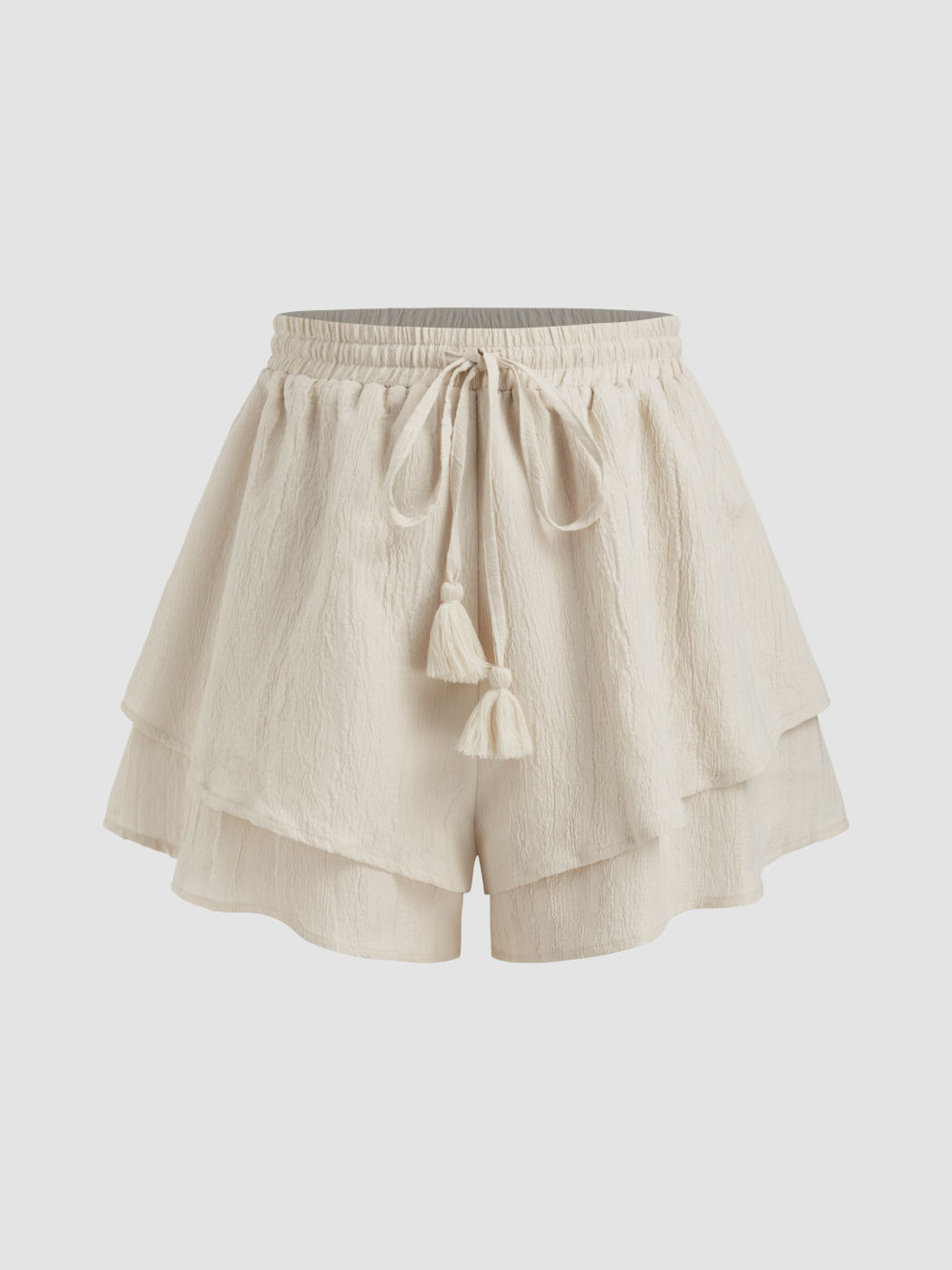Pantaloncini ampi a doppio strato con coulisse