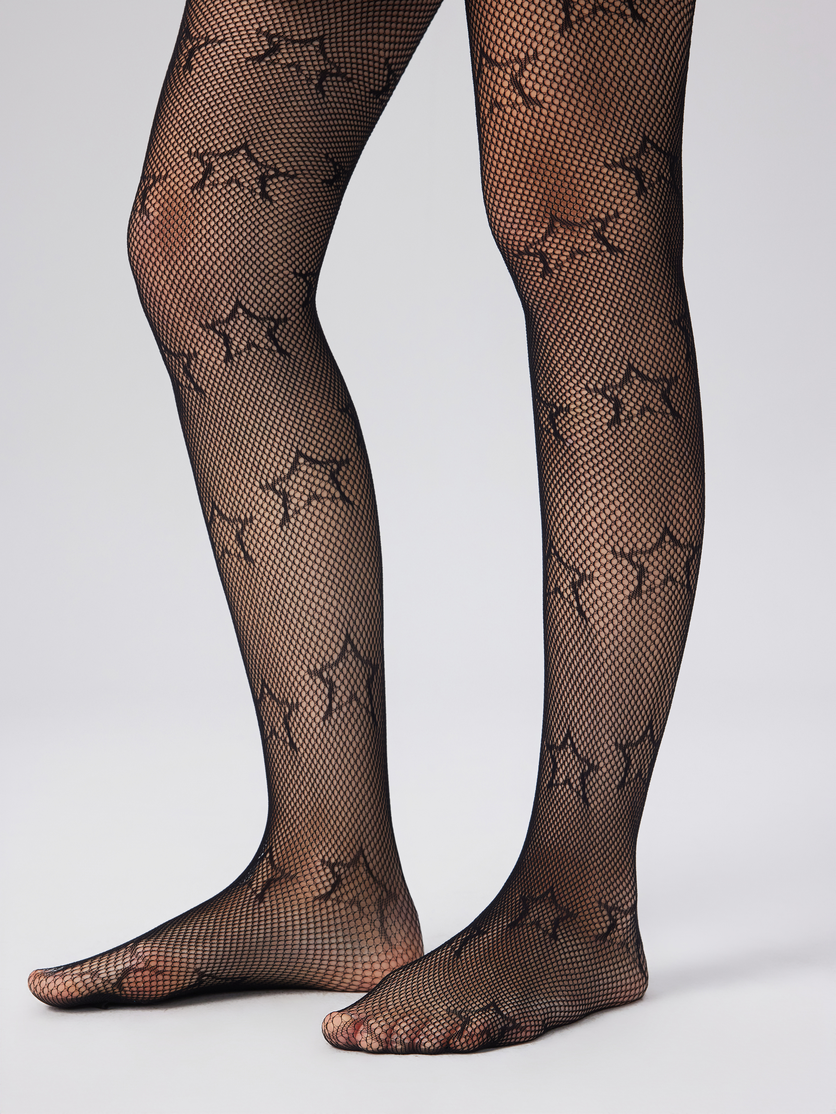 Bow Pattern Tights - Cider